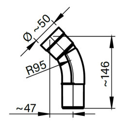 allaway 45° Bogen Ø 44 mm