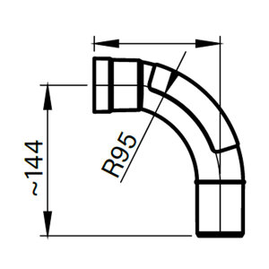 allaway 90&deg; Bogen &Oslash; 44 mm