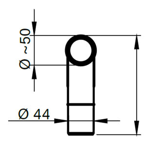 allaway 90&deg; Bogen &Oslash; 44 mm