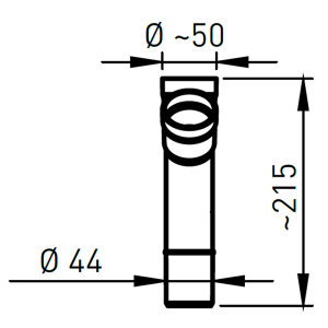 allaway 45&deg; Abzweig &Oslash; 44 mm