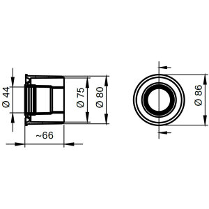 allaway Adaptermuffe 44/75/80 mm