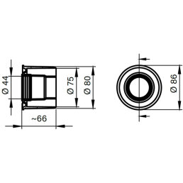 allaway Adaptermuffe 44/75/80 mm