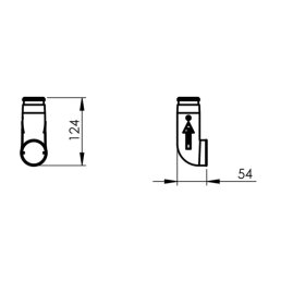 allaway Montagehalterung CLASSIC mit 90° Bogen (\/-Dichtung, Ø 44mm) - für CLASSIC- und RST-Saugdosen
